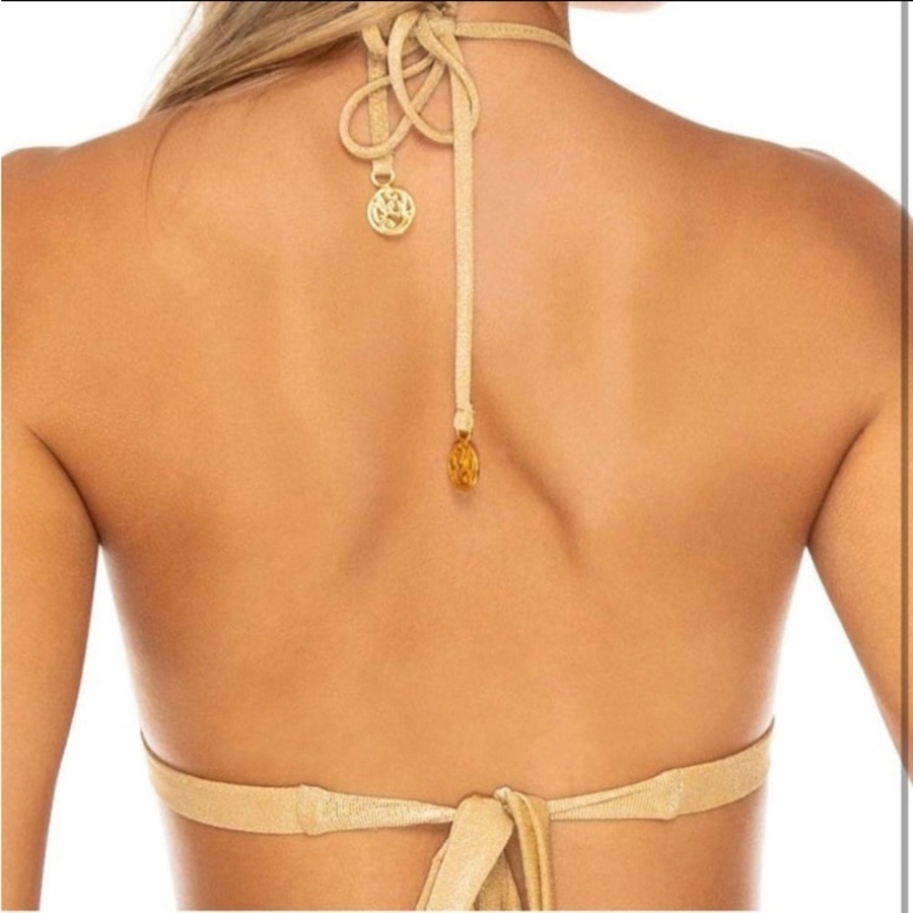 Luli Fama Women's Reversible Bikini Halter Top size L NWT - Picture 5 of 10
